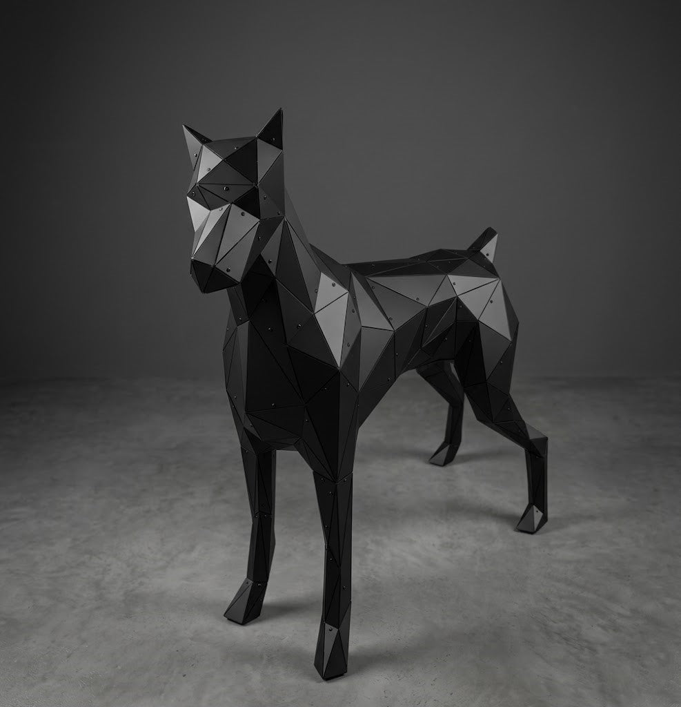 3 Boyutlu Metal Doberman Heykeli