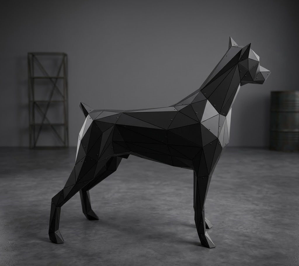Metal Doberman Heykeli - Kendin Yap!