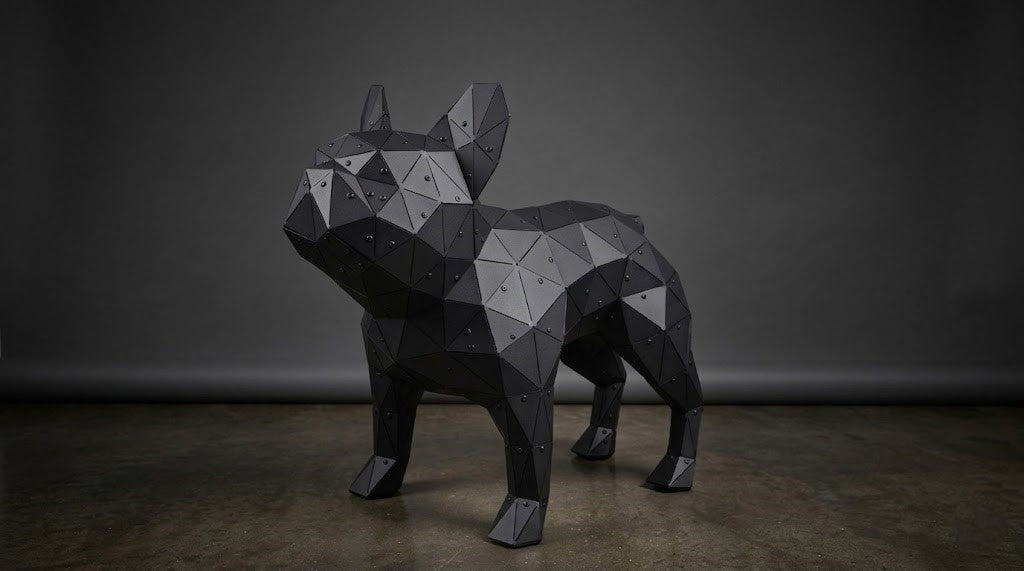 3 Boyutlu Metal French Bulldog Heykeli