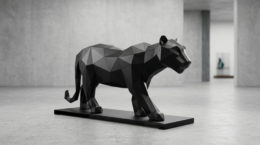 3 Boyutlu Metal Kaplan Heykeli