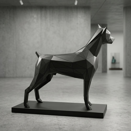 3 Boyutlu Metal Doberman Heykeli