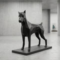 3 Boyutlu Metal Doberman Heykeli