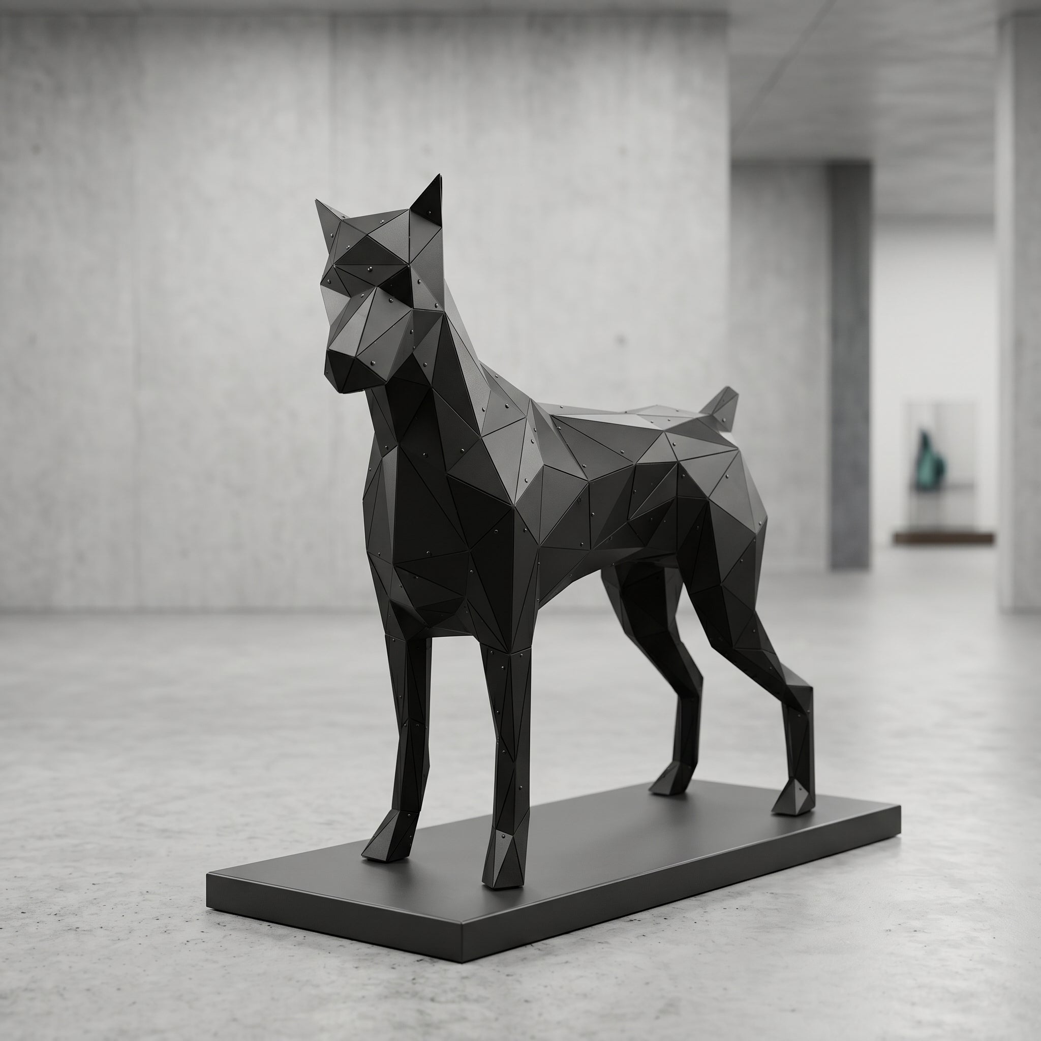3 Boyutlu Metal Doberman Heykeli