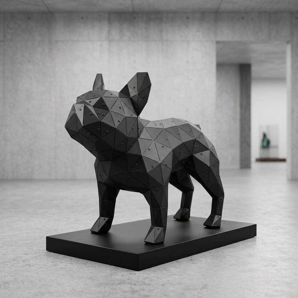 3 Boyutlu Metal French Bulldog Heykeli