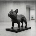 3 Boyutlu Metal French Bulldog Heykeli