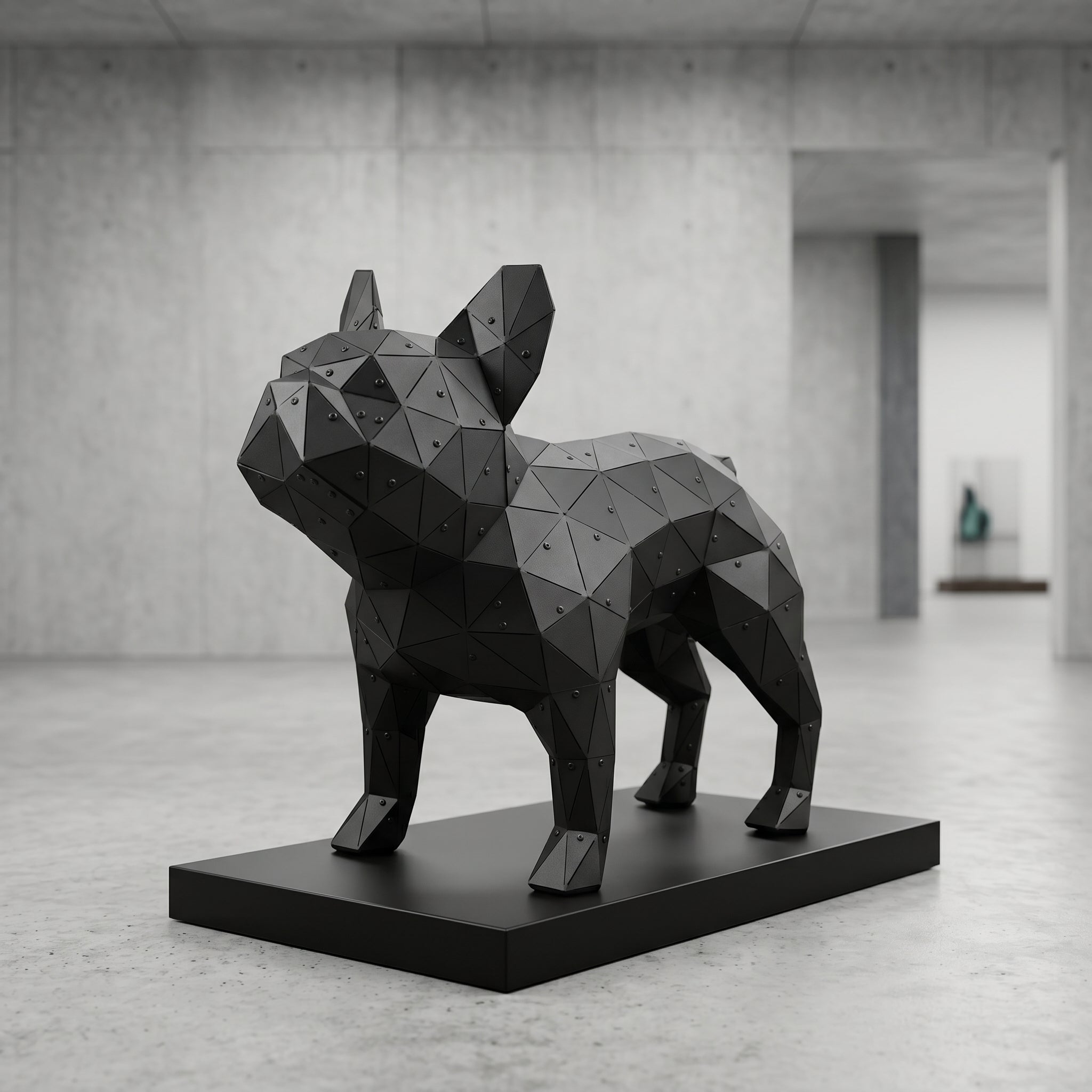 3 Boyutlu Metal French Bulldog Heykeli