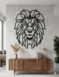 Geometrik Metal Aslan Tablosu