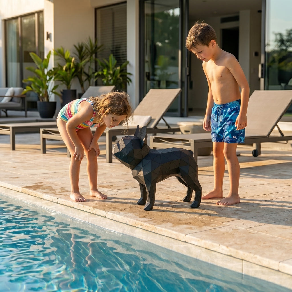 3 Boyutlu Metal French Bulldog Heykeli