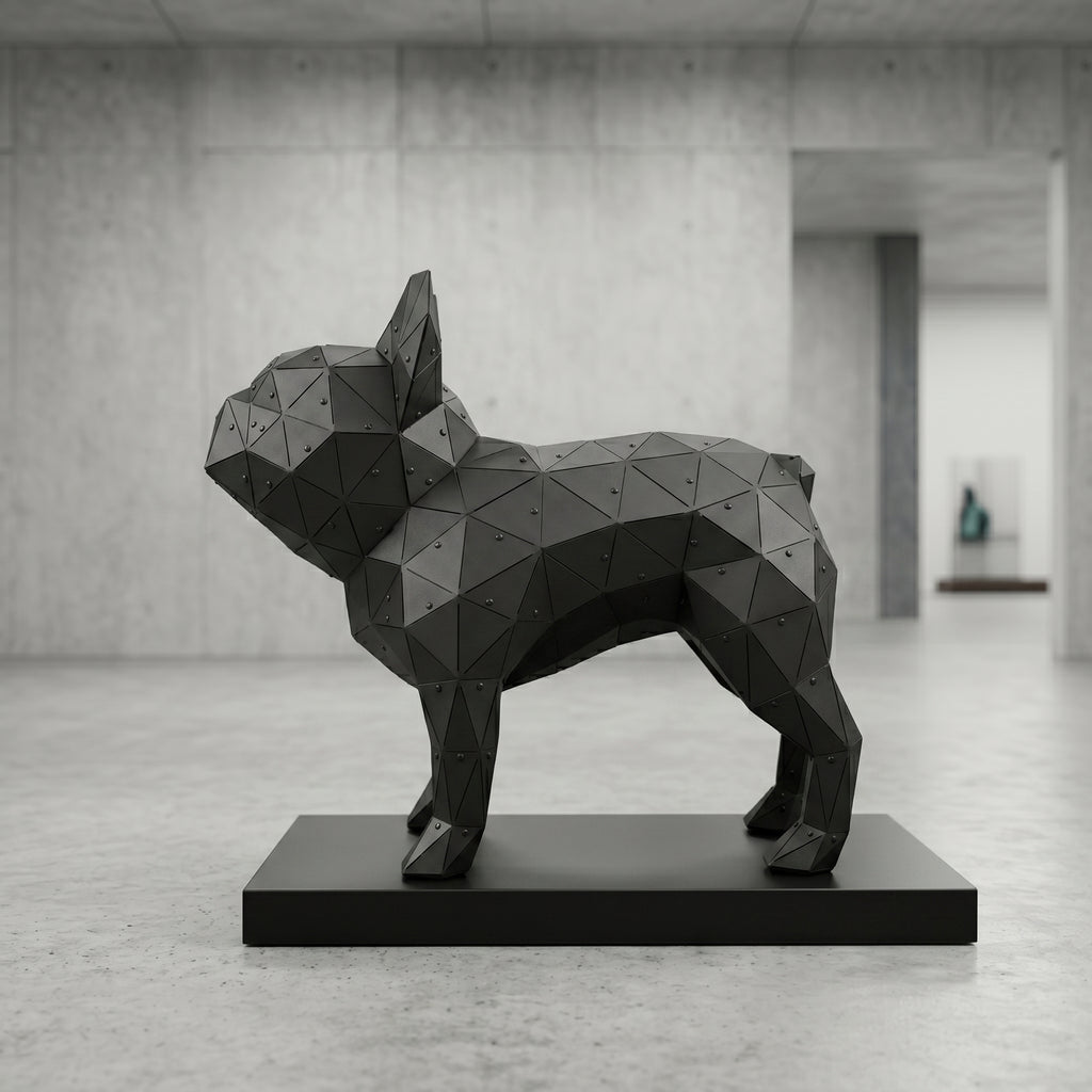 3 Boyutlu Metal French Bulldog Heykeli