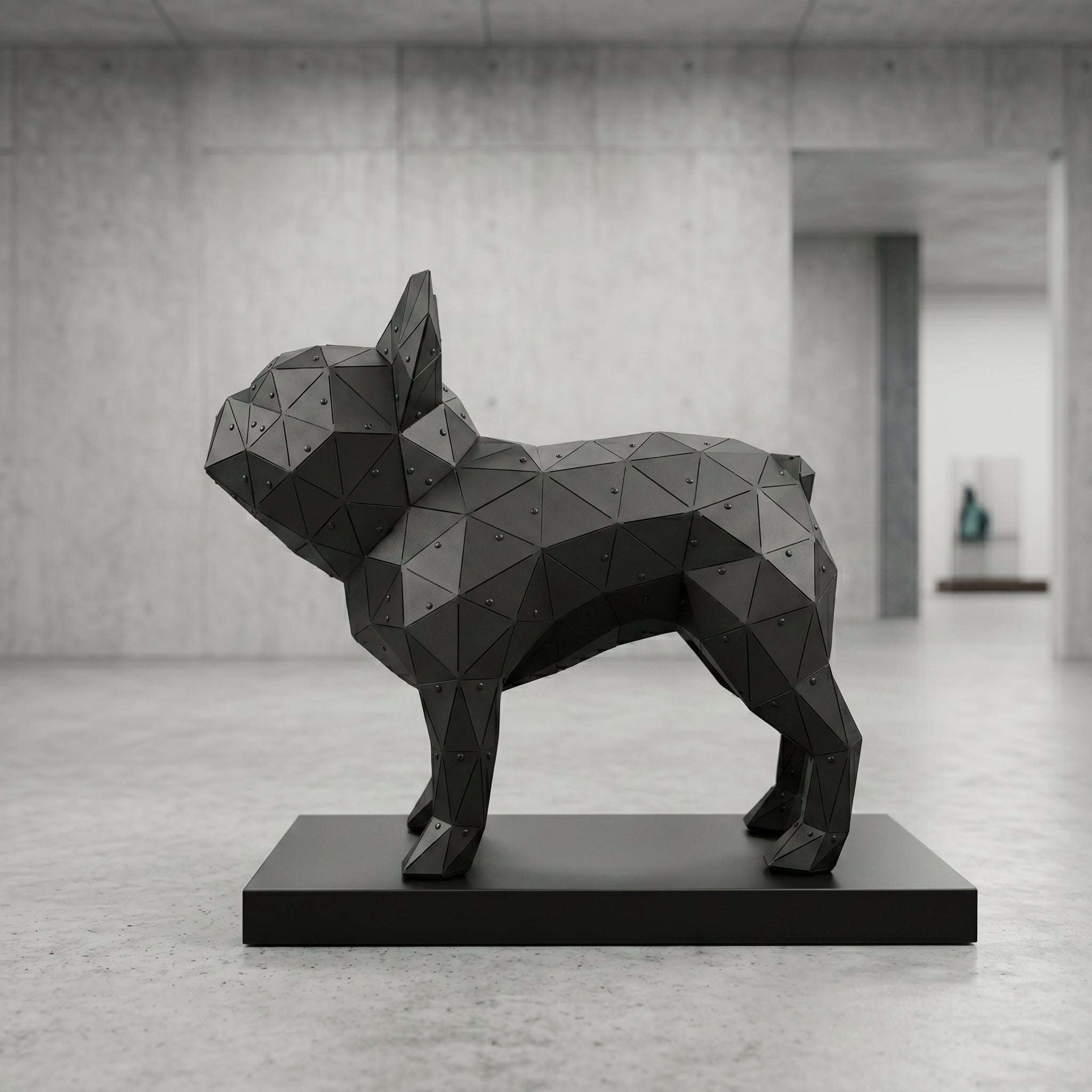 3 Boyutlu Metal French Bulldog Heykeli
